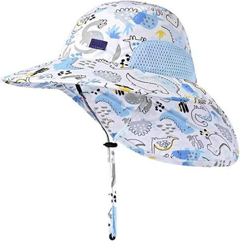 Baby Sun Hats Boys Girls Summer UPF 50+ Sun Protection Toddler Beach Hat Neck Flap Kid Cap with Wide Brim in Kuwait