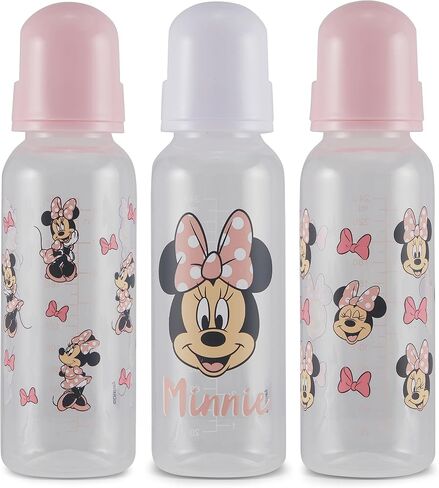 Baby Bottles 9 oz for Boys and Girls| 3 Pack of Disney "Mickey Mouse Pose" Infant Bottles for Newborns and All Babies | BPA-Free Plastic Baby Bottle for Baby Shower in Saudi Arabia