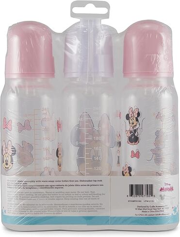 Baby Bottles 9 oz for Boys and Girls| 3 Pack of Disney "Mickey Mouse Pose" Infant Bottles for Newborns and All Babies | BPA-Free Plastic Baby Bottle for Baby Shower in Saudi Arabia