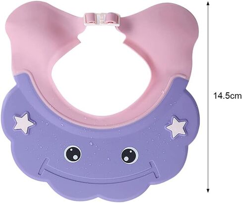 2 PCS Kids Shower Shampoo Caps Adjustable Silicone Visor Shield Hat Prevent Water Into Eyes Ears Bathing Hat Toddler Rinser Hat Bath Shower Protector Soft Cute Visor Cap Waterproof Shampoo Bath Cap in Saudi Arabia