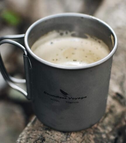 Boundless Voyage Titanium Cup with Lid Outdoor Camping Ultralight Water Tea Coffee Mug 200ML/300ML/450ML (200ml (6.7fl oz)) in Kuwait