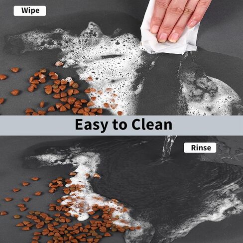 Pet Feeding Mat, 24 x 16 inch Absorbent Quick Dry No Stains Dog Food Mat Rubber Backing Dog Water Dispenser Mat Dog Bowl Mat for Messy Drinkers (Dark Grey) in Kuwait