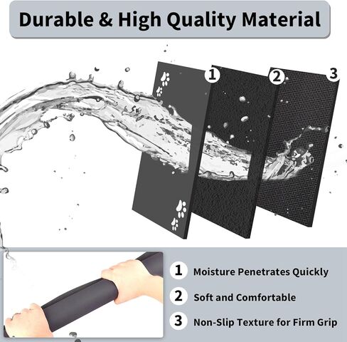 Pet Feeding Mat, 24 x 16 inch Absorbent Quick Dry No Stains Dog Food Mat Rubber Backing Dog Water Dispenser Mat Dog Bowl Mat for Messy Drinkers (Dark Grey) in Kuwait