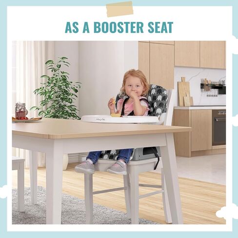 Dream On Me Curio Sit N Seek 3 in 1 Convertible Baby High Chair in Lime, Removable and Adjustable Tray, Portable High Chair, Adjustable Legs, Detachable Footrest, PU Fabric & 5 Point Safety Harness in Saudi Arabia