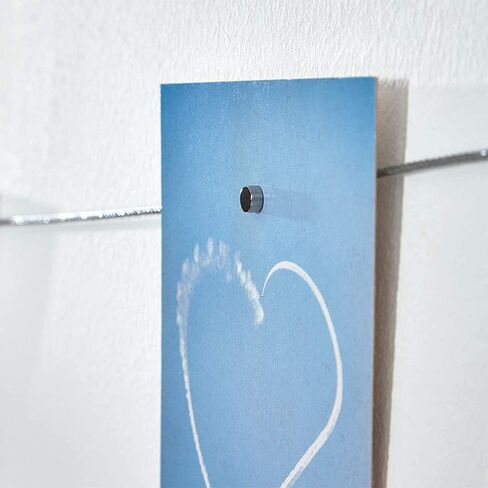 Flushbay 2 حزمة سلك كابل حبل الصور المغناطيسي 1.5 متر / سلك بما في ذلك 8 مغناطيسات صورة بطاقة بريدية معلقة سلك سلسلة عرض الحائط حامل صور للتعليق العمودي (مغناطيس نقي) in Kuwait