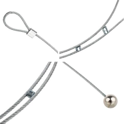 Flushbay 2 حزمة سلك كابل حبل الصور المغناطيسي 1.5 متر / سلك بما في ذلك 8 مغناطيسات صورة بطاقة بريدية معلقة سلك سلسلة عرض الحائط حامل صور للتعليق العمودي (مغناطيس نقي) in Kuwait