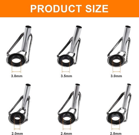 Proximitck Fishing Rod Tip Repair Kit Fishing Rod Tips Stainless Steel Ceramic Ring in Saudi Arabia