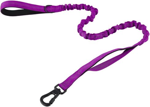 مقود الكلاب التكتيكي من بلوتوس مع مشبك حلقة تسلق، نايلون عاكس مع مقبضين مبطنين، مقود بنجي للكلاب للسلالات المتوسطة والكبيرة، أسود in Kuwait