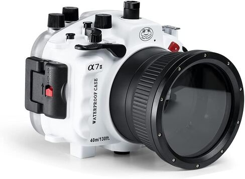 Seafrogs Waterproof housing for Sony A7II/A7RII/A7SII with 28-70mm f3.5-5.6 OSS Lens,Camera Housing Diving to 40M/130FT,Inbuilt Leak Detection Sensor (White) in Saudi Arabia