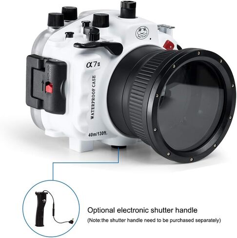 Seafrogs Waterproof housing for Sony A7II/A7RII/A7SII with 28-70mm f3.5-5.6 OSS Lens,Camera Housing Diving to 40M/130FT,Inbuilt Leak Detection Sensor (White) in Saudi Arabia