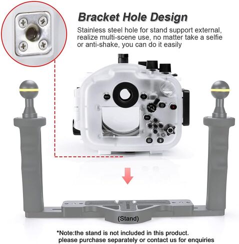 Seafrogs Waterproof housing for Sony A7II/A7RII/A7SII with 28-70mm f3.5-5.6 OSS Lens,Camera Housing Diving to 40M/130FT,Inbuilt Leak Detection Sensor (White) in Saudi Arabia