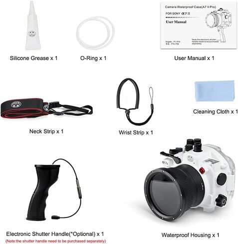 Seafrogs Waterproof housing for Sony A7II/A7RII/A7SII with 28-70mm f3.5-5.6 OSS Lens,Camera Housing Diving to 40M/130FT,Inbuilt Leak Detection Sensor (White) in Saudi Arabia
