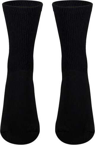 NuVein Diabetic Socks Sensitive Foot Comfort Loose Knit, Black, Medium in Kuwait