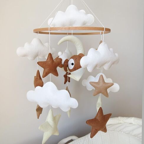 سرير أطفال محايد مع سرير أطفال محمول على شكل دب نائم لسرير الأطفال المحمول مصنوع يدويًا لتزيين غرفة الأطفال in Kuwait