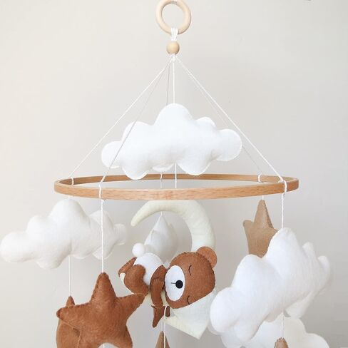 سرير أطفال محايد مع سرير أطفال محمول على شكل دب نائم لسرير الأطفال المحمول مصنوع يدويًا لتزيين غرفة الأطفال in Kuwait