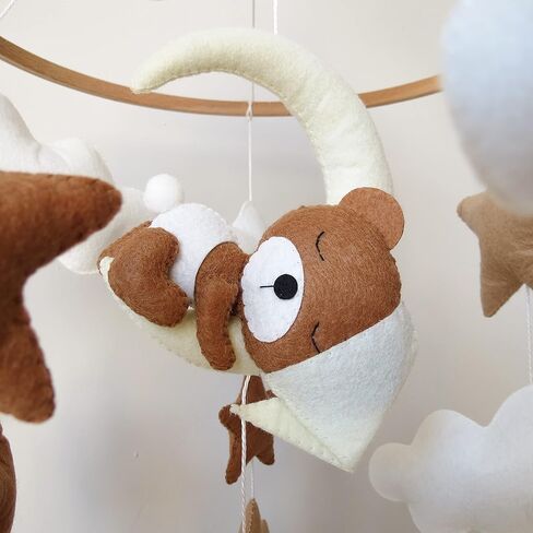 سرير أطفال محايد مع سرير أطفال محمول على شكل دب نائم لسرير الأطفال المحمول مصنوع يدويًا لتزيين غرفة الأطفال in Kuwait