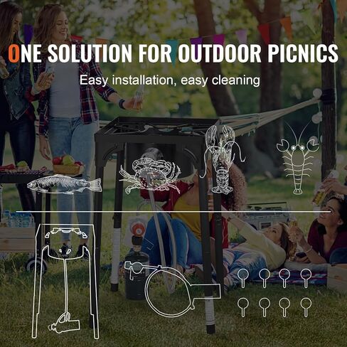 موقد تخييم خارجي بشعلة واحدة من VEVOR، موقد طبخ معياري للتخييم، طباخ غاز من الصلب الكربوني شديد التحمل مع حامل أرجل قابل للفصل ومنظم PSI، للشواء المنزلي في الفناء RV الطبخ in Kuwait