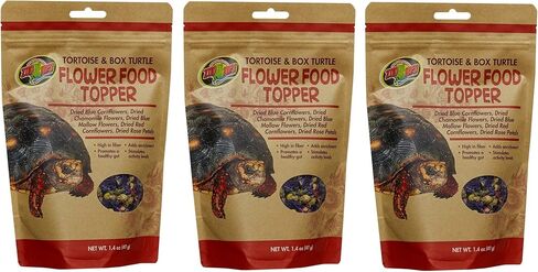 Zoo Med Tortoise & Box Turtle Flower Food Topper 1.4 أونصة - عبوة من 33 قطعة in Kuwait