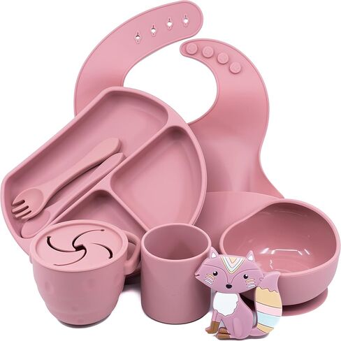 Led Weaning Infant Feeding Set in Green Color for Baby Solid Feeding - Food Grade Silicone (6 Piece Set) in Saudi Arabia