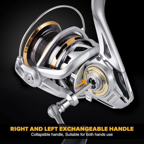 بكرة صيد PLUSINNO، 5.7:1 بكرة دوارة عالية السرعة، 9 + 1BB، نظام سحب ممتاز مع سحب أقصى 17-22 رطل، إطار جرافيت خفيف الوزن وقوي للغاية، بكرة ألومنيوم CNC للمياه المالحة العذبة in Kuwait