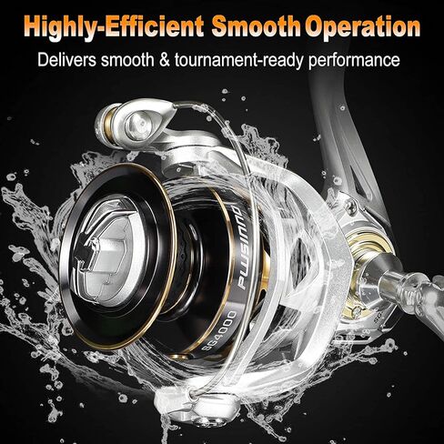 بكرة صيد PLUSINNO، 5.7:1 بكرة دوارة عالية السرعة، 9 + 1BB، نظام سحب ممتاز مع سحب أقصى 17-22 رطل، إطار جرافيت خفيف الوزن وقوي للغاية، بكرة ألومنيوم CNC للمياه المالحة العذبة in Kuwait