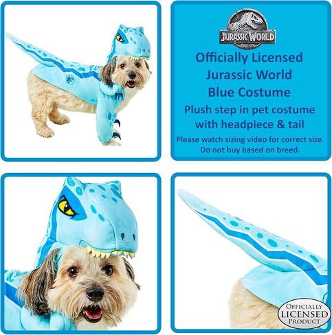زي روبيز جوراسيك وورلد الأزرق للحيوانات الأليفة، كما هو موضح، مقاس متوسط in Kuwait