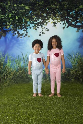 طقم بيجامة كيكي بانتس مكون من قطعتين بأكمام قصيرة، بيجامة I Love Mom للأطفال الصغار (Pond I Love Mom - 4T) in Saudi Arabia