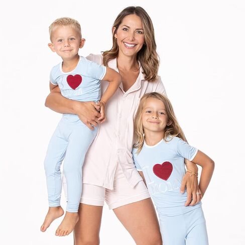 طقم بيجامة كيكي بانتس مكون من قطعتين بأكمام قصيرة، بيجامة I Love Mom للأطفال الصغار (Pond I Love Mom - 4T) in Saudi Arabia
