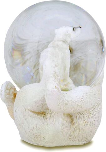 Elanze Designs White Polar Bear Mommy and Cub Magical Whimsical Tabletop Dresser Nightstand Figurine Miniature 45MM Sturdy Polyresin Glitter Water Snow Globe Decoration in Saudi Arabia