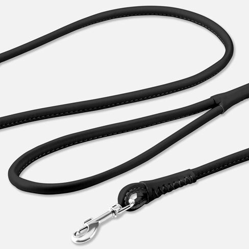 CollarDirect Rolled Leather Dog Leash 6ft, Soft Training Leather Dog Leash for Puppy and Grown Dog Small Medium Large Black Blue Red Orange Green Pink White (Brown, Size S 6ft) in Saudi Arabia