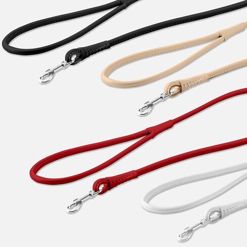 CollarDirect Rolled Leather Dog Leash 6ft, Soft Training Leather Dog Leash for Puppy and Grown Dog Small Medium Large Black Blue Red Orange Green Pink White (Brown, Size S 6ft) in Saudi Arabia