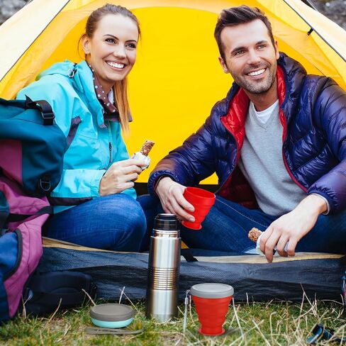 Umigy 9 Pcs 6.8 Oz/ 200 ml Silicone Collapsible Cup with Lid Collapsible Water Bottles Reusable Small Collapsible Travel Cup Portable Drinking Folding Camping Coffee Mugs for Hiking Outdoor Sports in Saudi Arabia