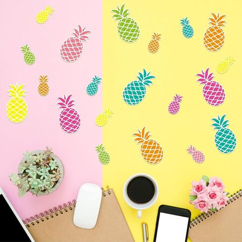 48 Pcs Pineapple Cutouts Tropical Punch Pineapple Mini Accents Beach Bulletin Board Decorations Pineapple Classroom Decor for Tropical Classroom Office Party Home Decor in Saudi Arabia