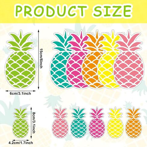 48 Pcs Pineapple Cutouts Tropical Punch Pineapple Mini Accents Beach Bulletin Board Decorations Pineapple Classroom Decor for Tropical Classroom Office Party Home Decor in Saudi Arabia