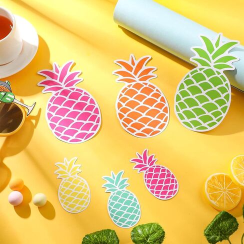 48 Pcs Pineapple Cutouts Tropical Punch Pineapple Mini Accents Beach Bulletin Board Decorations Pineapple Classroom Decor for Tropical Classroom Office Party Home Decor in Saudi Arabia