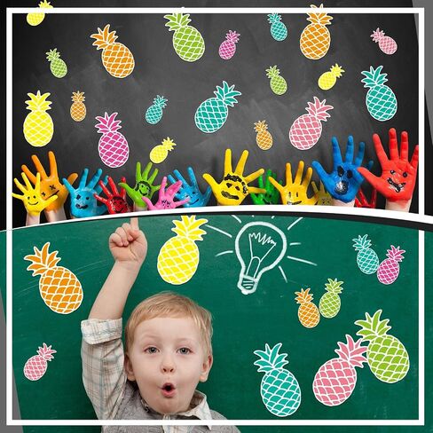 48 Pcs Pineapple Cutouts Tropical Punch Pineapple Mini Accents Beach Bulletin Board Decorations Pineapple Classroom Decor for Tropical Classroom Office Party Home Decor in Saudi Arabia