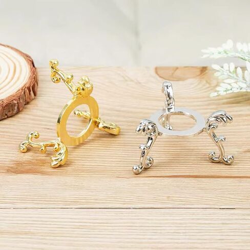 حامل كرات كريستال، 6 عبوات من حامل كرات الكريستال الذهبي والفضي، بقطر 2.8 انش بتصميم عتيق ذهبي وفضي، حامل عرض كريستال زجاجي بتصميم زهور in Kuwait