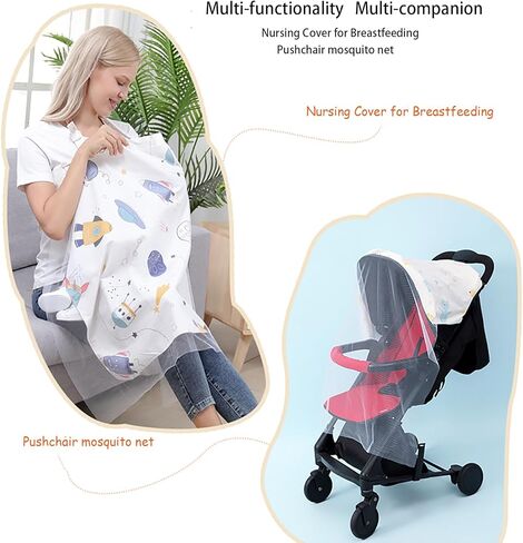 Sviiolnnr Nursing Cover for Breastfeeding, Multi-Use Muslin Breastfeeding Cover，360° Coverage，Easy breastfeeding privacySviiolnnr Nursing Cover for Breastfeeding, Multi-Use Muslin Breastfeeding Cover， in Kuwait
