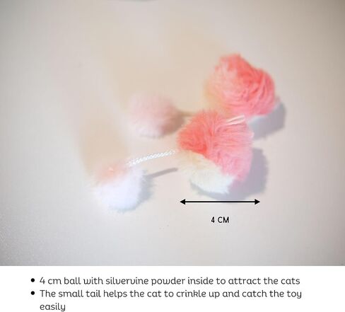 BALLMIE Cat Toy Ball Furry Mice with Tail Silvervine in Kuwait