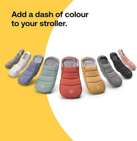 Bugaboo Footmuff - All-Season Stroller Accessory Weatherproof Climate Control Removable and Reflective - Grey Melange in Kuwait