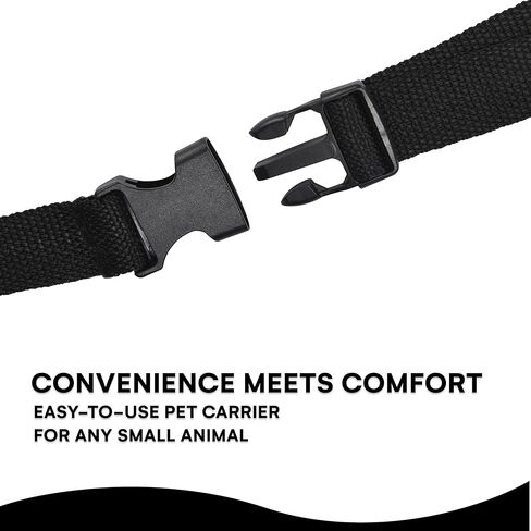 Black Rhino Pet Carrier with Interior Hooks for Hammock - Safe & Foldable Kennel for Cats & Dogs - Car Travel Carrier with Built-in Straps for Seatbelt - Perfect for Small and Medium Pets - Black in Kuwait