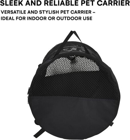 Black Rhino Pet Carrier with Interior Hooks for Hammock - Safe & Foldable Kennel for Cats & Dogs - Car Travel Carrier with Built-in Straps for Seatbelt - Perfect for Small and Medium Pets - Black in Kuwait