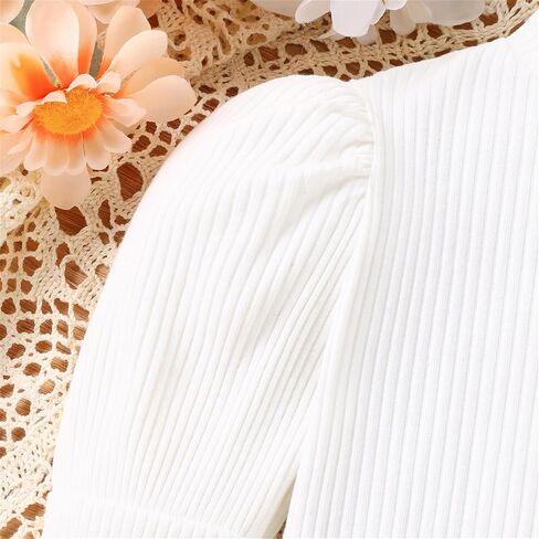 PATPAT Toddler Girl 2 Piece Skirt Set Mock Neck Long Sleeve White Shirt and Plaid Pleated Skirt Sets Fall Outfit in Saudi Arabia