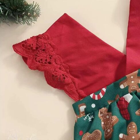 طقم ملابس عيد الميلاد للفتيات الصغيرات من AGQT فستان رومبير قطعة واحدة بدون ظهر مقاس 0-36 شهرًا in Kuwait