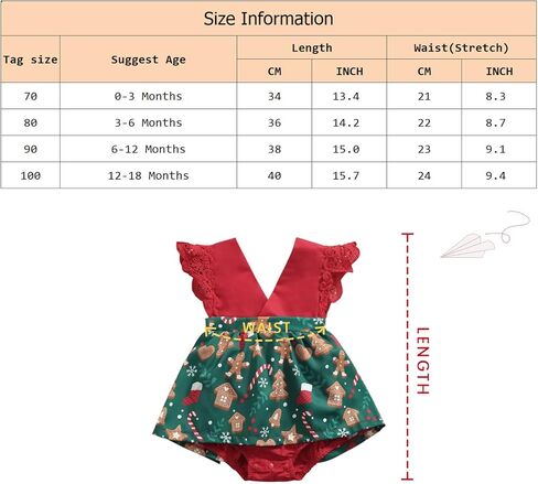 طقم ملابس عيد الميلاد للفتيات الصغيرات من AGQT فستان رومبير قطعة واحدة بدون ظهر مقاس 0-36 شهرًا in Kuwait