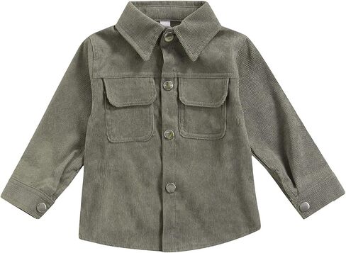 VISGOGO Toddler Baby Boys Girl Shirt Coat Plaid Long Sleeve Hooded Single Breasted Jacket Tops with Pockets in Saudi Arabia