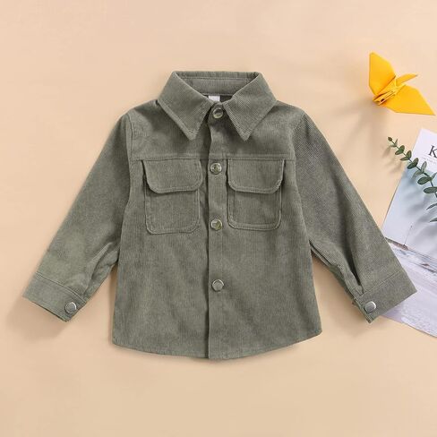 VISGOGO Toddler Baby Boys Girl Shirt Coat Plaid Long Sleeve Hooded Single Breasted Jacket Tops with Pockets in Saudi Arabia