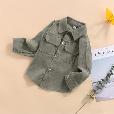 VISGOGO Toddler Baby Boys Girl Shirt Coat Plaid Long Sleeve Hooded Single Breasted Jacket Tops with Pockets in Saudi Arabia