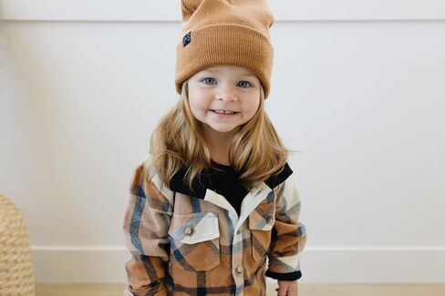 VISGOGO Toddler Baby Boys Girl Shirt Coat Plaid Long Sleeve Hooded Single Breasted Jacket Tops with Pockets in Saudi Arabia