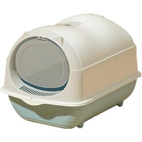 Shiningirl Cat Litter Box Fully Enclosed Cat Toilet with Door Large Cat Litter Pan Cat Potty with Cat Litter Scoop Anti-Splash Kitten House Litter Boxes Pet Supplies in Saudi Arabia